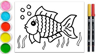 Fish Drawing Painting amp Coloring for Kids  Easy Art for Toddlersquot [upl. by Jodoin331]