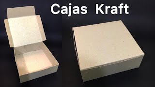 Caja cuadrada en carton KRAFT  Paso a paso [upl. by Nylanna]