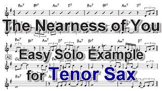 The Nearness of You  Easy Solo Example for Tenor Sax [upl. by Uwkuhceki]