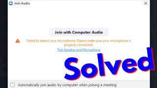 Fix Zoom Mic Not Working  Failed To Detect Your Microphone Error in Windows 1087 [upl. by Plumbo666]