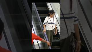 Touching Hands On Escalator Prank shorts funny comedy escalatorprank [upl. by Bernette]