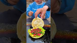 Chinese Burger Grandpa and grandson cooking delicious food [upl. by Mcclelland]