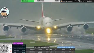 A380 DA EMIRATES SECOU A PISTA DE GUARULHOS [upl. by Salzhauer]