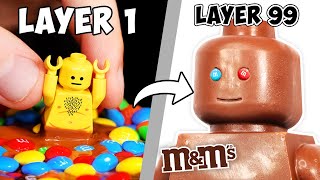 I Trapped CURSED LEGO Minifigures In 100 LAYERS of CANDY… [upl. by Mullac920]