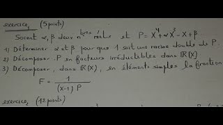 algèbre 1  Exercice dexamen sur Polynôme et fraction rationnelle [upl. by Oel954]