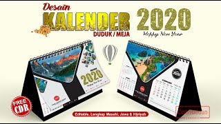 Desain Kalender Duduk 2020 dengan CorelDRAW  Calendar Template [upl. by Luamaj]