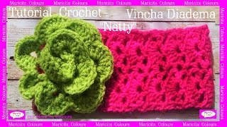 VINCHA BANDA A CROCHET BEBÉquotNattyquot  PARTE 1 MODELO 7 por Maricita Colours Tutorial Ganchillo [upl. by Zilvia]