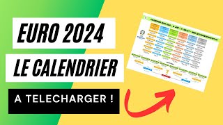 EURO 2024 PRESENTATION PRONOSTICS ET ANALYSE DES GROUPES  Le calendrier PDF à télécharger [upl. by Lemmy671]