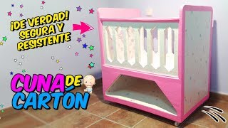 MANUALIDADES DIY HECHAS CON CARTÓN COMO HACER UNA CUNA REAL PARA BEBES  SUPER RESISTENTE [upl. by Dinsdale]