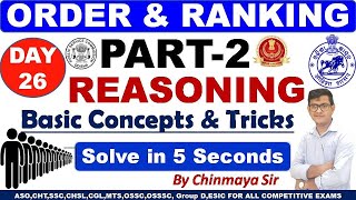 Order and Ranking Part 2Reasoning TricksOrder and Ranking Questions SolvedDay 26ASOSSCOSSC CGL [upl. by Aplihs]