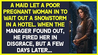 In a terrible snowstorm a maid let a poor pregnant woman into the hotel Manager fired her for this [upl. by Spragens]