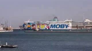 Livorno 22042019 partenza del Moby Wonder Moby Lines [upl. by Madda66]