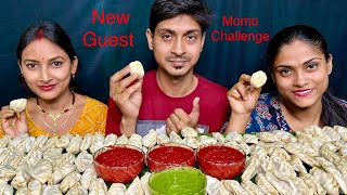 New Guest With Momo Eating Challenge 100 Chichen Momo Eating Challenge Momo Eating Show Mukbang [upl. by Carlita224]