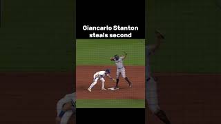 Giancarlo Stanton steals second [upl. by Morell]