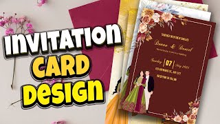 Elegant 2024 Wedding amp Invitation Card Design Ideas  DIY Wedding Card Tutorial  Photoshop [upl. by Chucho]