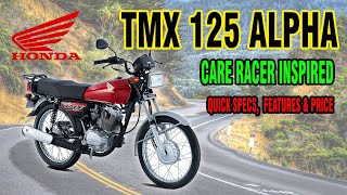 HONDA TMX 125 ALPHA  QUICK SPECS and Price  2024 [upl. by Jonette77]