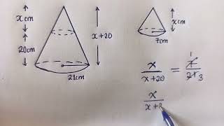 Volume of a Frustum  Mensuration  Exam question [upl. by Aiciruam]