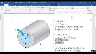 COMSOL Conduction heat transfer EXAMPLE 3–9 Heat Loss from an Insulated Electric Wire [upl. by Aisha845]