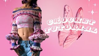 Crochet shrug tutorial Feminine ruffles bolero top [upl. by Anya]