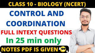 Full Ncert Intext questions Control and Coordination Class 10 [upl. by Atsyrk]