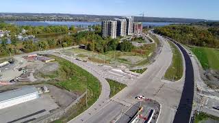 Potensic drone over Ottawas new LRT station Trim Road [upl. by Easter]