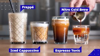 All Iced Coffee Drinks Explained Cold Brew vs Iced Latte vs Frappe and more [upl. by Mcdade]