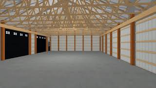 40x64x11 Post Frame Building Rendering Pole Barn [upl. by Hoag]