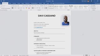 Como fazer um currículo com Foto simples Passo a Passo no Word [upl. by Myca]