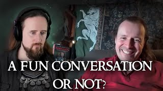 Skallagrim and Jason Kingsley discuss sword fighting and gaming [upl. by Navaj]