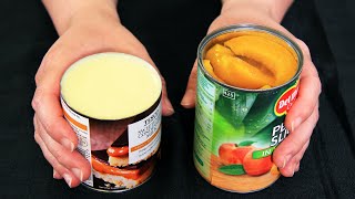 Whisk together condensed milk with canned peaches The best nobake creamy dessert [upl. by Eidlog]