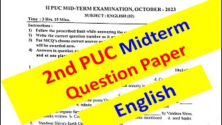 Midterm Exam English Question Paper [upl. by Warrenne]