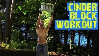 5 Cinder Block Exercises and a simple circuit workout [upl. by Enelyaj]