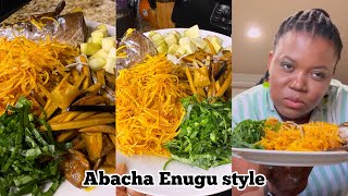 Vlogmas Day 2 COOK AND CHAT WITH ME HOW TO MAKE ENUGU STYLE ABACHA IN NO TIME IGBO VOICE OVER [upl. by Attezi64]