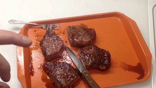 Dry Brine Strip Steak Reversed Seared on the Lodge Cast Iron Plate using the Weber 14 Smokey Joe [upl. by Laurence]