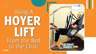 Using a Hoyer Lift 1  How to Transfer from the Bed to the Chair [upl. by Suivatal399]