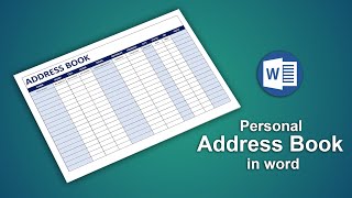 How to Create Personal address book Using Microsoft Word Document [upl. by Edaj]