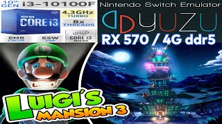 Yuzu Early Access 3953 Luigis Mansion 3 i3 10100 RX 570 de 4gb SETUP JUGABLE AL 100 OpenGL MEJORAS [upl. by Bornie]