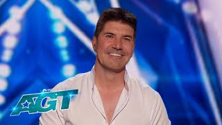 Simon Cowell sings on AGT  shorts [upl. by Nnylyram895]