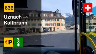 4K 🇨🇭 Cab Ride POSTAUTO ST GALLEN  636 Uznach → Kaltbrunn  MAN Lions City NL 323 [upl. by Phira582]