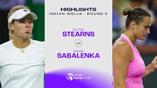 Peyton Stearns vs Aryna Sabalenka  2024 Indian Wells Round 2  WTA Match Highlights [upl. by Cha]