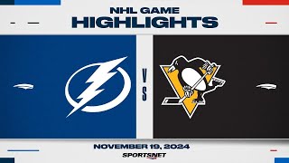 NHL Highlights  Lightning vs Penguins  November 19 2024 [upl. by Biagi]