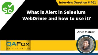 What is Alert in Selenium WebDriver and how to use it Selenium Interview Question 461 [upl. by Schroeder]