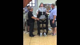 REX  Rob Camm C3 Tetraplegia using thought control to walk in a REX robot [upl. by Denny61]