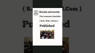 First Semester BABScBCom timetable published Kerala university [upl. by Yeliah]