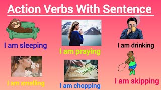 Action Verbs With Pictures l Action Verbs In English l Daily use sentences l action verbs l [upl. by Bullion115]