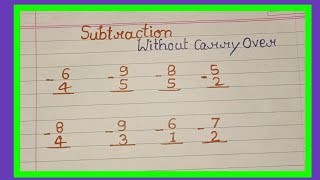 Subtraction Of One Digit And Two Digit  Subtraction Without Carrying Over  Subtraction For Kids [upl. by Landy]