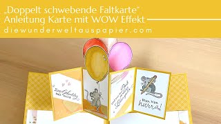 Schwebende Faltkarte  Karte mit WOW Effekt  Funfold Card  DIY  mit Stampin‘ Up Produkten [upl. by Alarick]