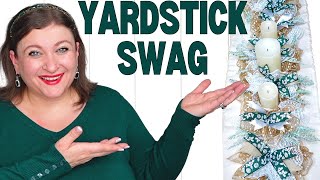 How to make a YARDSTICK CANDLE CENTERPIECE Winter SWAG GARLAND Wreath [upl. by Biddick]