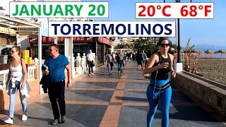 TORREMOLINOS BECHFRONT PROMENADE JANUARY 2024 MALAGA SPAIN [upl. by Moule]