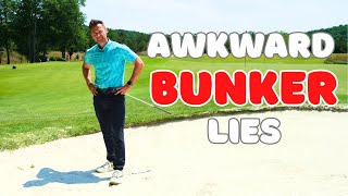 How to Play Awkward Bunker Lies  Upslope Downslope and Side Slope Bunker Shots Explained [upl. by Creamer582]